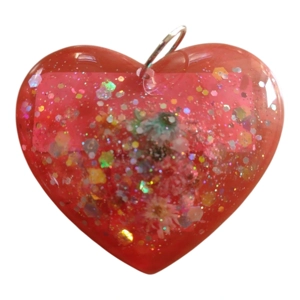 Large Red Heart Shaped Pendant Handmade 5cm X 4.5cm