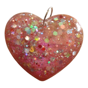 Large Red Heart Shaped Pendant Handmade 5cm X 4.5cm