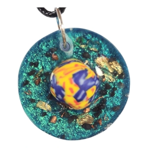Cosmic pendant with EMF protection representing space