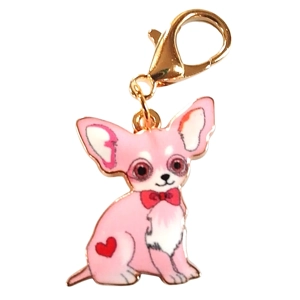 Beautiful Cute Chihuahua / papillon type dog Keyring/Handbag Charm