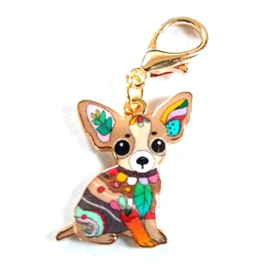 Beautiful Cute Chihuahua / papillon type dog Keyring/Handbag Charm