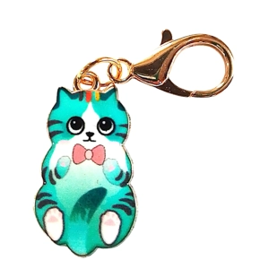 Beautiful Cute cat Keyring/Handbag Charm with pawsitive cat card