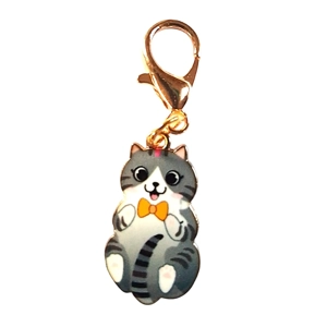 Beautiful Cute cat Keyring/Handbag Charm with pawsitive cat card