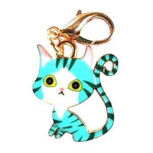 Beautiful Cute kitten whimsical Keyring/Handbag Charm