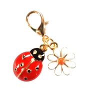 Beautiful ladybird ladybug and Daisy Keyring/bag Charm