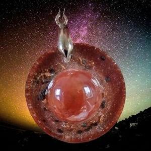 Cosmic pendant with EMF protection representing Mars