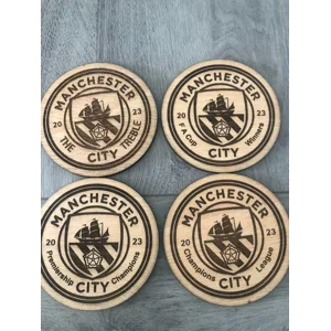 Wooden football coasters