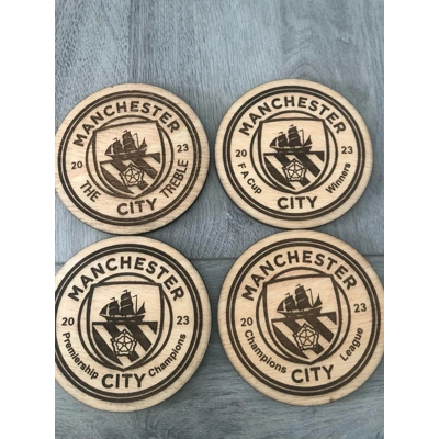 Wooden football coasters