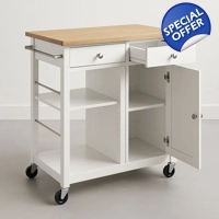 White kitchen cart