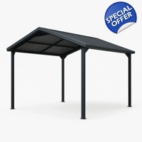4x3m Carport with Galvanized Steel Frame and UV Polycarbon..