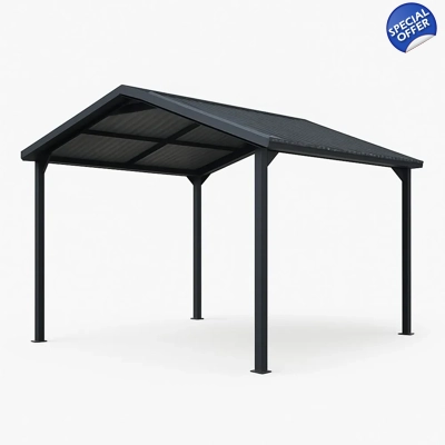 4x3m Carport with Galvanized Steel Frame and UV Polycarbonate Roof 4x3m Carport with Galvanized Steel Frame and UV Polycarbonate Roof