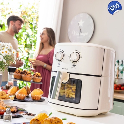 AIR FRYER INNOVAGOODS VYNNER PRO 6500 CREAM 1700 W 6,5 L STAINLESS STEEL AIR FRYER INNOVAGOODS VYNNER PRO 6500 CREAM 1700 W 6,5 L STAINLESS STEEL