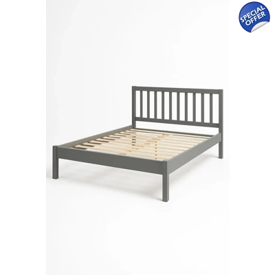 Gray pine bed with headboard 200x150x90 cm Gray pine bed with headboard 200x150x90 cm