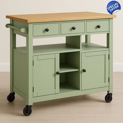 Green kitchen trolley Green kitchen trolley