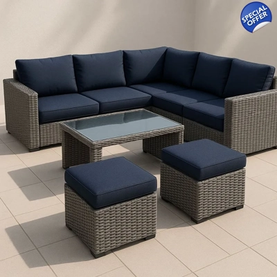 Gray rattan corner garden furniture set Gray rattan corner garden furniture set
