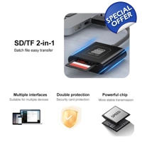 2 in 1 SD + TF Card Slot Reader,