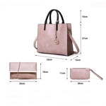 3 in 1 Leather Women Large Tote Bags Shoulder Bag Messenger Bag Purse