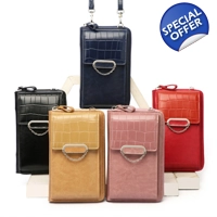 Women Vertical Mobile Phone Bag Shoulder Crossbody Bag Multifunctional Large-capacity Wallet