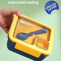 Square Microwaveable Lunch Box Hermetic Bento Box with Spoon