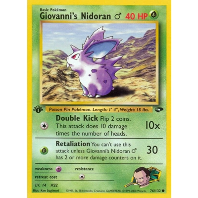 Giovanni's Nidoran (1st edition) - Gym Challenge - PSA MINT 9