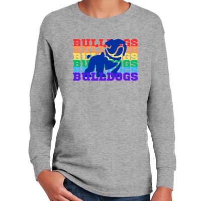 Rainbow Bulldogs Sport Grey Long Sleeve Tee Rainbow Bulldogs Sport Grey Long Sleeve Tee