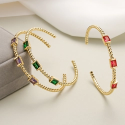 Beads and squares design bracelet
