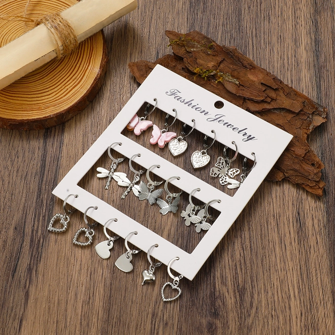 Additional Image for Set of 9 pairs of drop earrings