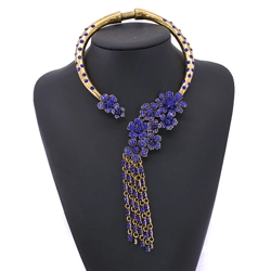 Exaggerated open choker with flower design detail