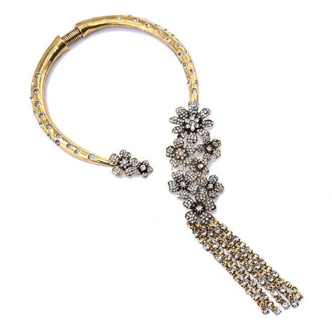 Additional Image for Exaggerated open choker with flower design detail