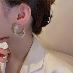 Glam twisted hoop earrings