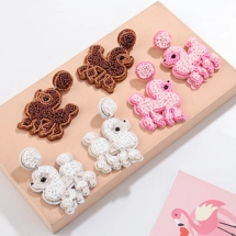 Cute poodle drop earrings