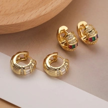 Chic zircon hoop earrings