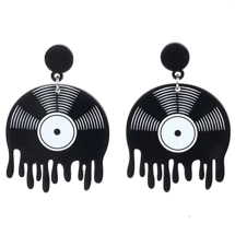 Melting CD dangle earrings