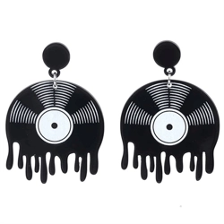 Melting CD dangle earrings