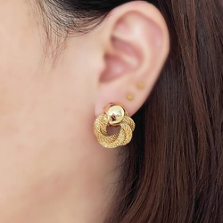 Twisted flower design earrings