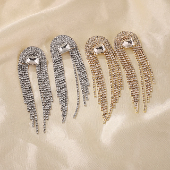 Additional Image for Glam rhinestone drop earrings