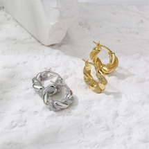 Thick twisted hoop earr..