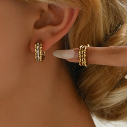 Braid texture ear studs