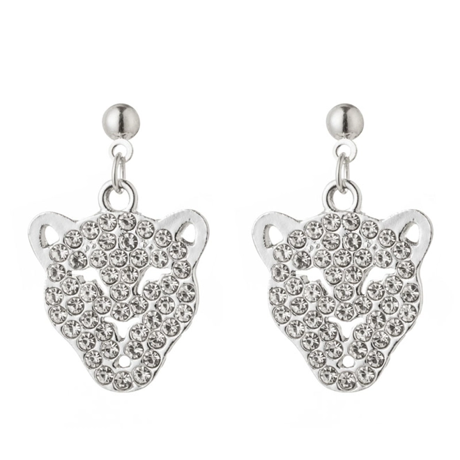 Additional Image for Rhinestone jaguar earrings and matching necklace