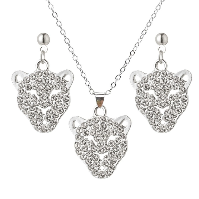 product Image for Rhinestone jaguar earrings and matching necklace