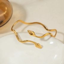 Simple snake cuff bangle