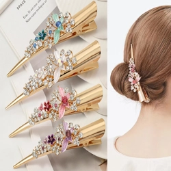 Korean style hair clip with floral design detail