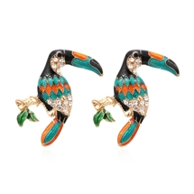 Colourful bird stud ear..