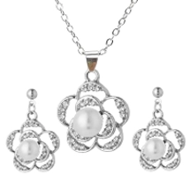 Flower drop earrings an..