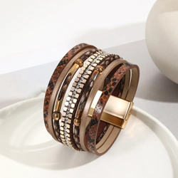 Snakeskin pattern PU leather bracelet