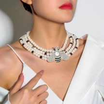 Bee design beaded neckl..
