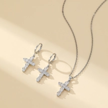 Drop cross earrings and..