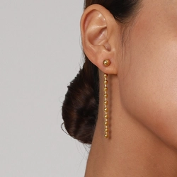 Beaded drop ear jacket earrings