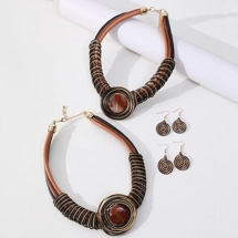 Necklace with exaggerated centre detail and matching earrings - 2 Styles