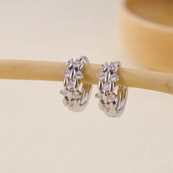 Small zircon hoop earrings